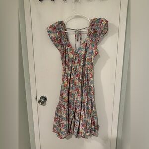Nordstrom floral mini dress, size L EUC